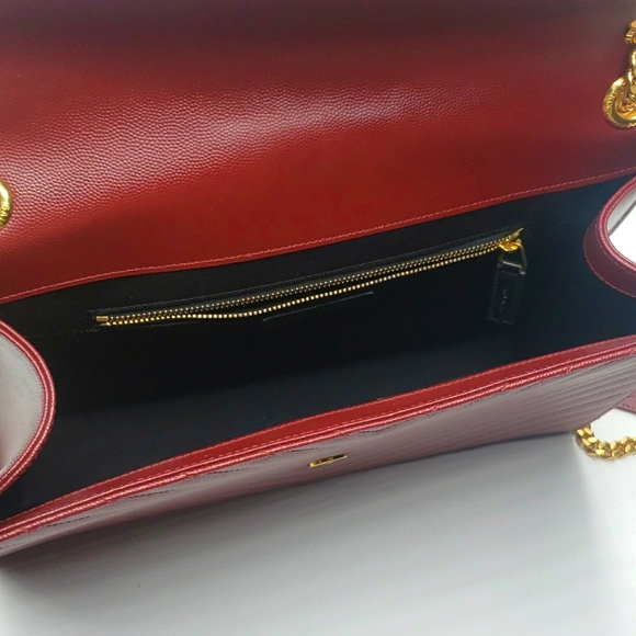YVES SAINT LAURENT BAG SIZE LARGE COLOR BURGUNDY 100% Authentic NEW - Picture 9 of 12